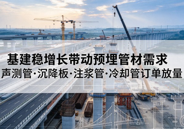 新蔡基建稳增长带动预埋监测管材需求，声测管、沉降板、注浆管订单持续放量